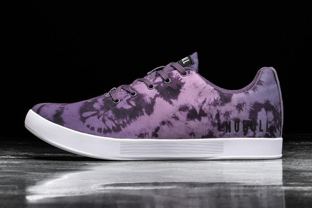 NOBULL Women's Wisteria Tie-Dye Canvas Training Shoes - Dark Wisteria Tie-Dye - Ireland (9186WALSI)